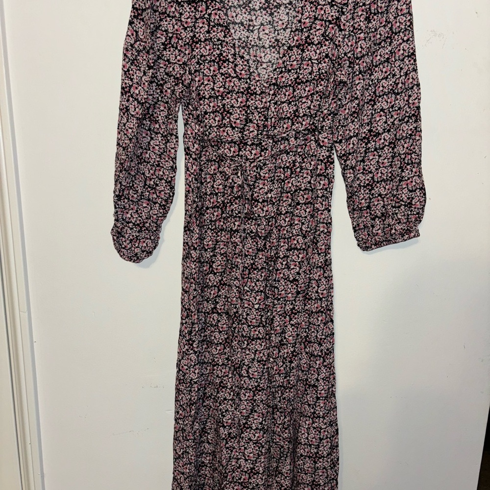 Floral Pink and Black Women's maternity dress